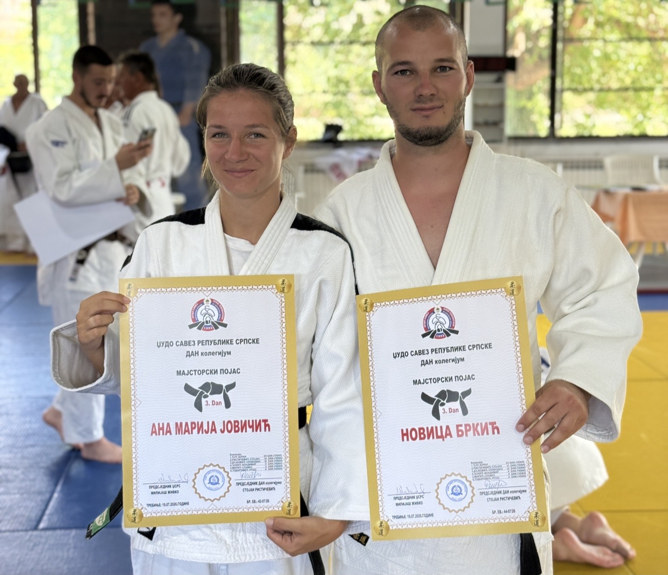 USPJEH DŽUDO KLUBA „OZREN“: Novica Brkić i Ana-Marija Jovičić stekli majstorsko zvanje III DAN